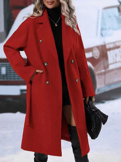 Lapel Double-Breasted Trench Coat