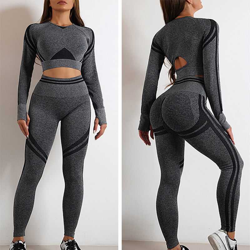 Seamless Yoga Pants Long Sleeve Set
