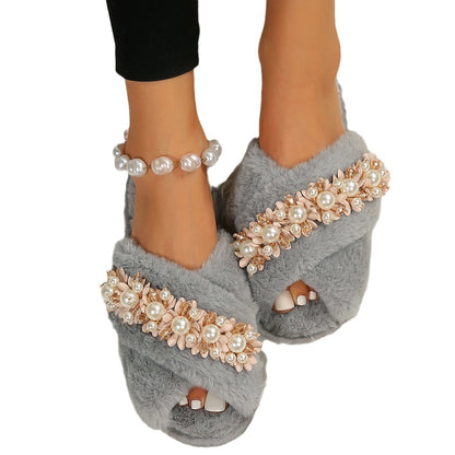 Cross Fur Slipper
