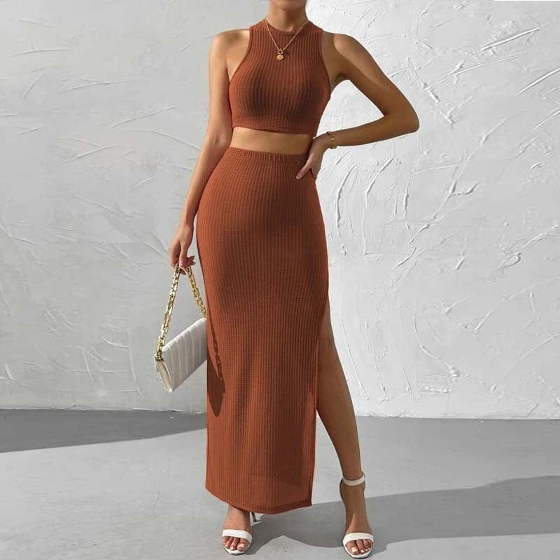Knitted Long Skirt Set