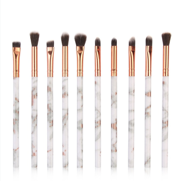 10 Piece Marble Makeup Brush Set