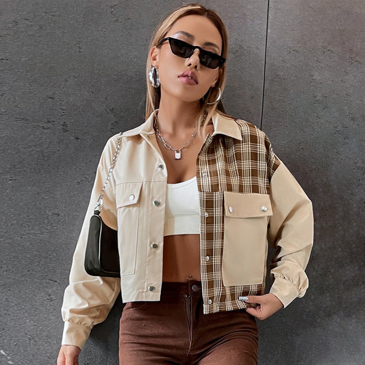 Plaid Single Breasted Jacket