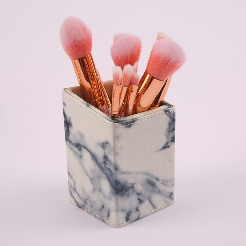 10 Piece Marble Makeup Brush Set