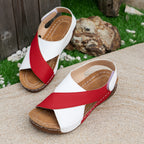 Cross-Strap Wedges Sandals