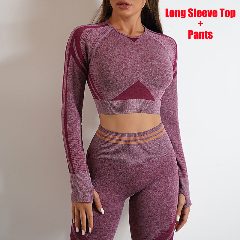 Seamless Yoga Pants Long Sleeve Set