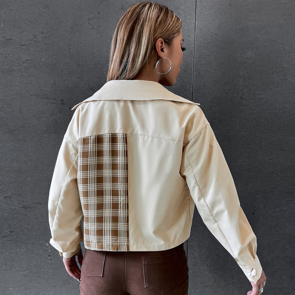 Plaid Single Breasted Jacket