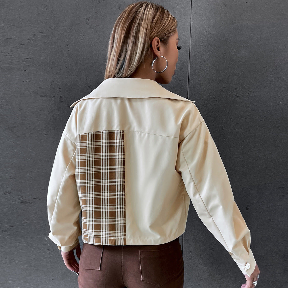 Plaid Single Breasted Jacket