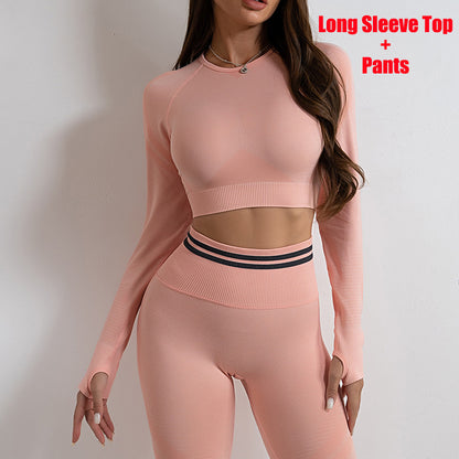 Seamless Yoga Pants Long Sleeve Set
