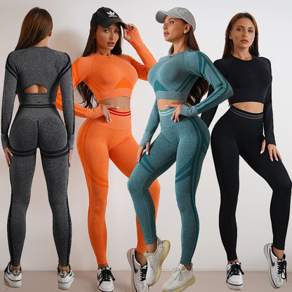 Seamless Yoga Pants Long Sleeve Set