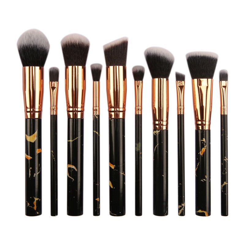 10 Piece Marble Makeup Brush Set