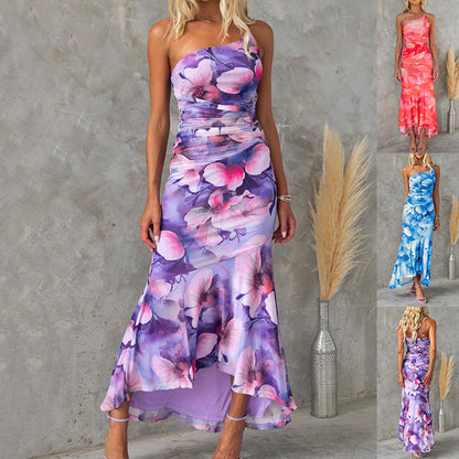 Floral One-Shoulder Dress