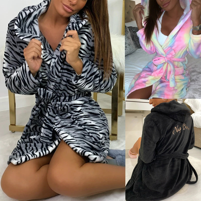 Lace Up Tie Dye Bathrobe