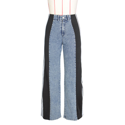 High Waist Elastic Straight Leg Pants