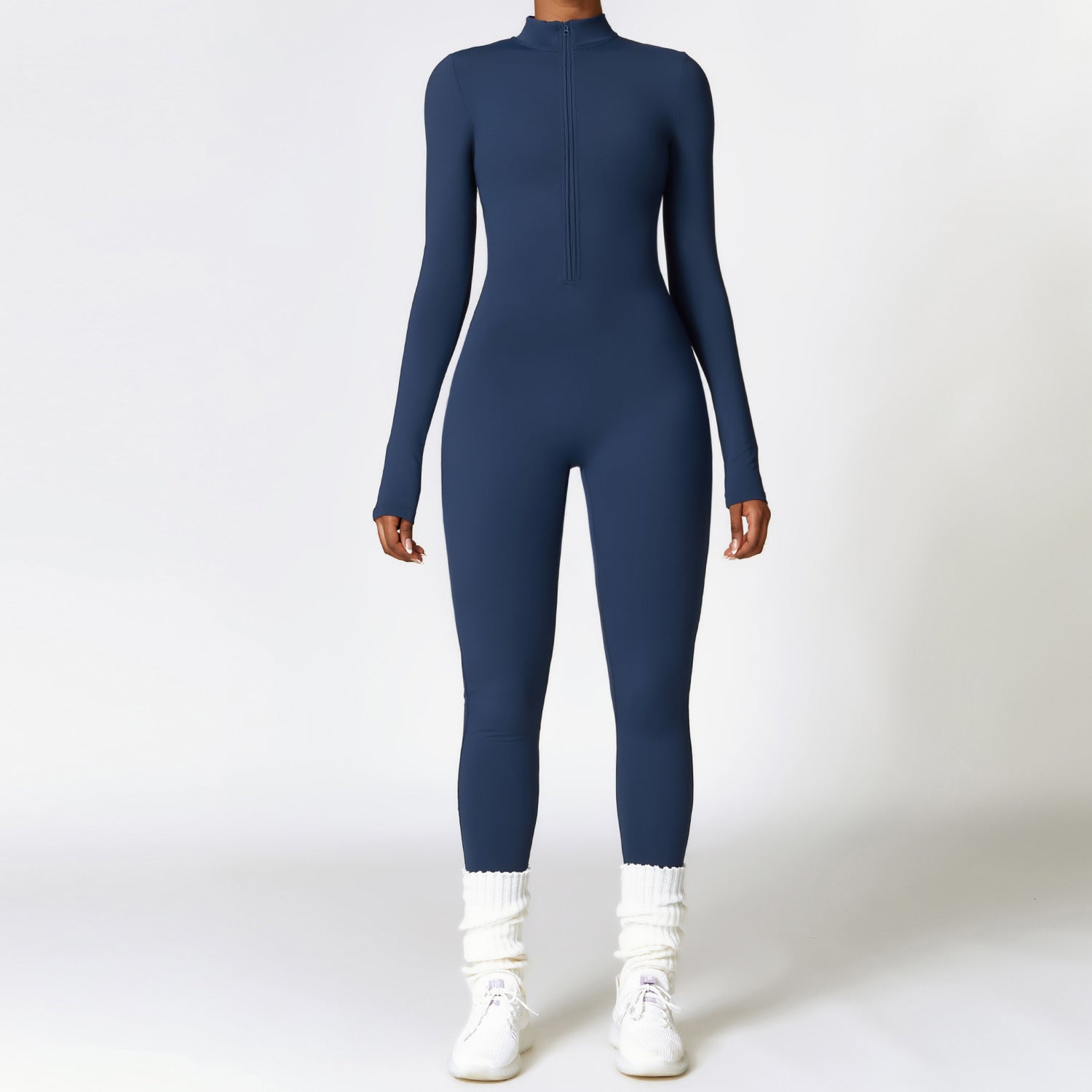 Zip Up Long-Sleeved Jumpsuit