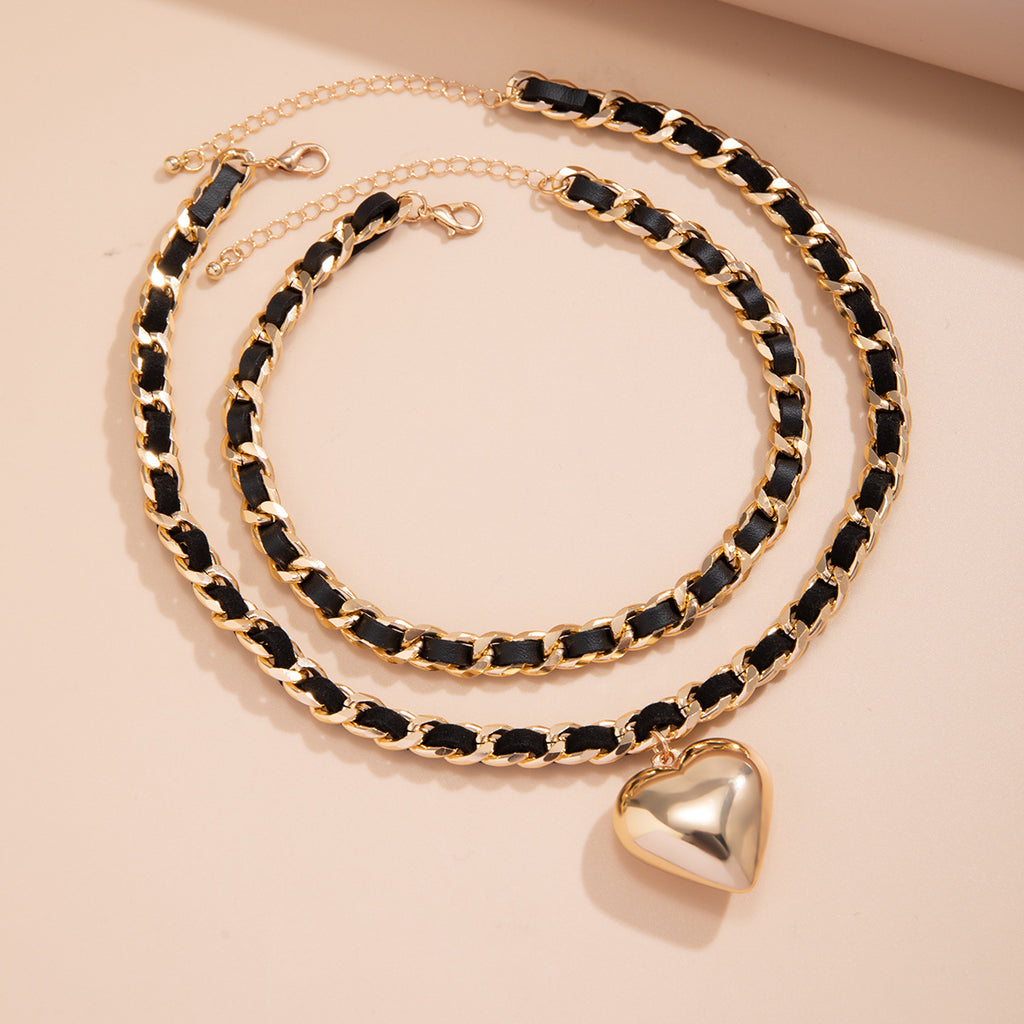 Double-Layer Heart Necklace