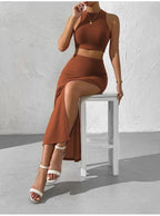 Knitted Long Skirt Set