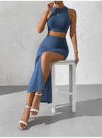 Knitted Long Skirt Set