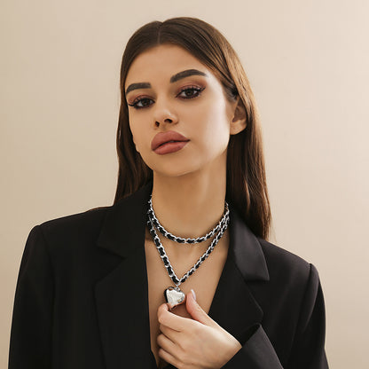 Double-Layer Heart Necklace