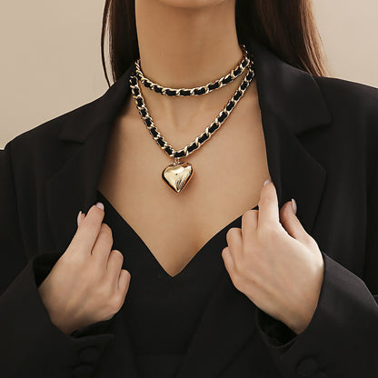 Double-Layer Heart Necklace