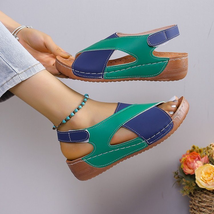 Cross-Strap Wedges Sandals