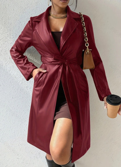 Long Sleeve Leather Jacket