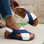 Cross-Strap Wedges Sandals