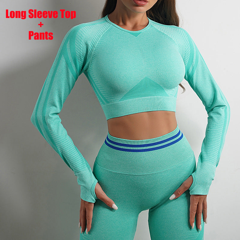 Seamless Yoga Pants Long Sleeve Set