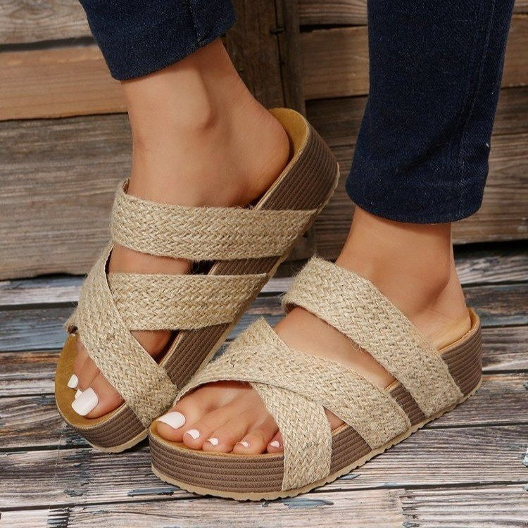 Cross-Strap Sandals