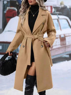 Lapel Double-Breasted Trench Coat