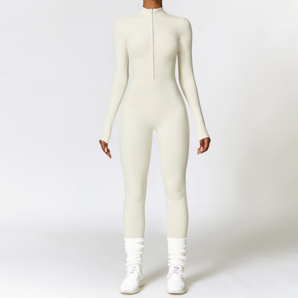 Zip Up Long-Sleeved Jumpsuit
