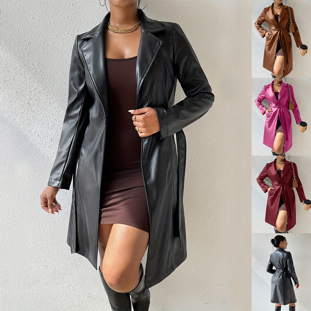 Long Sleeve Leather Jacket