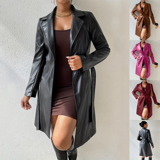 Long Sleeve Leather Jacket
