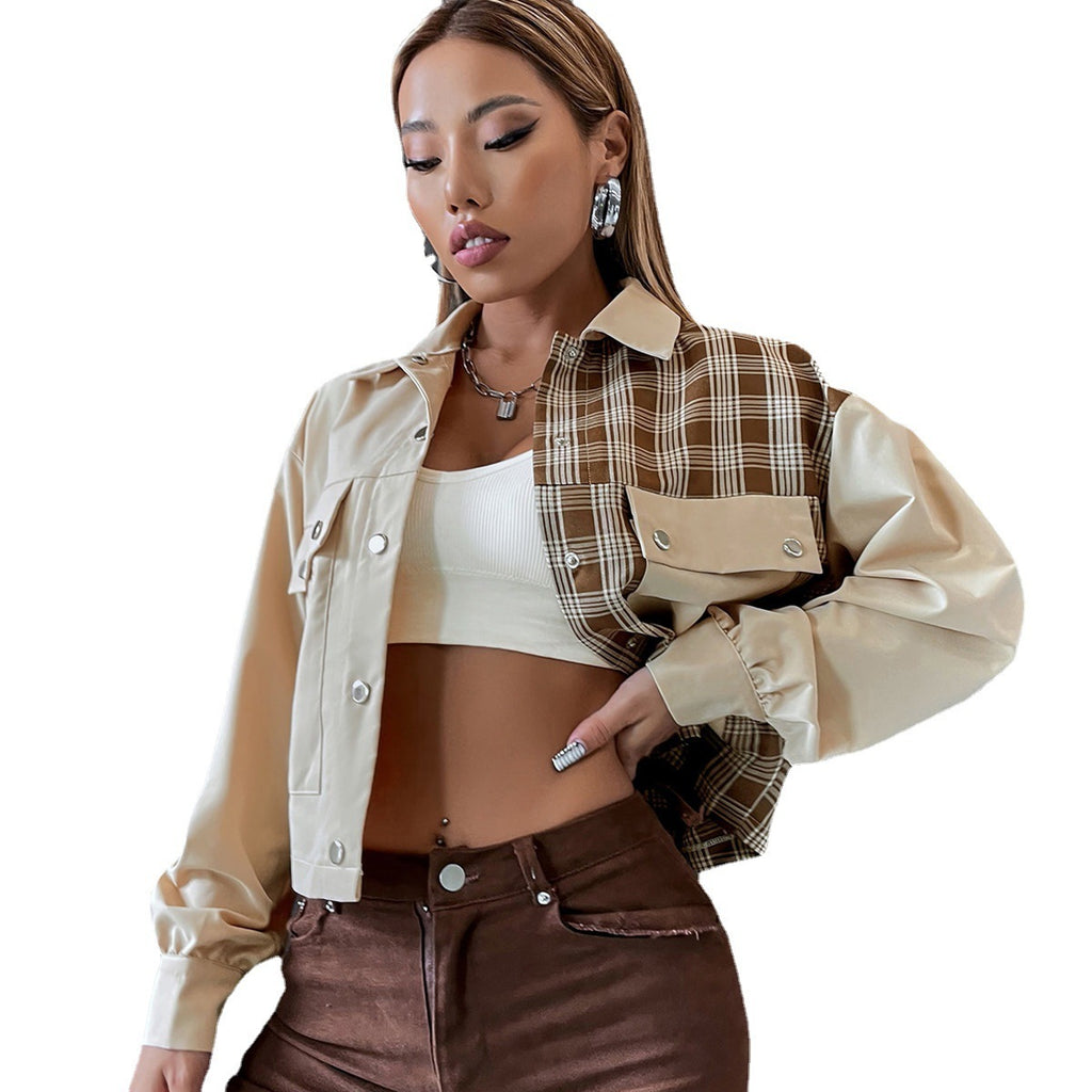 Plaid Single Breasted Jacket