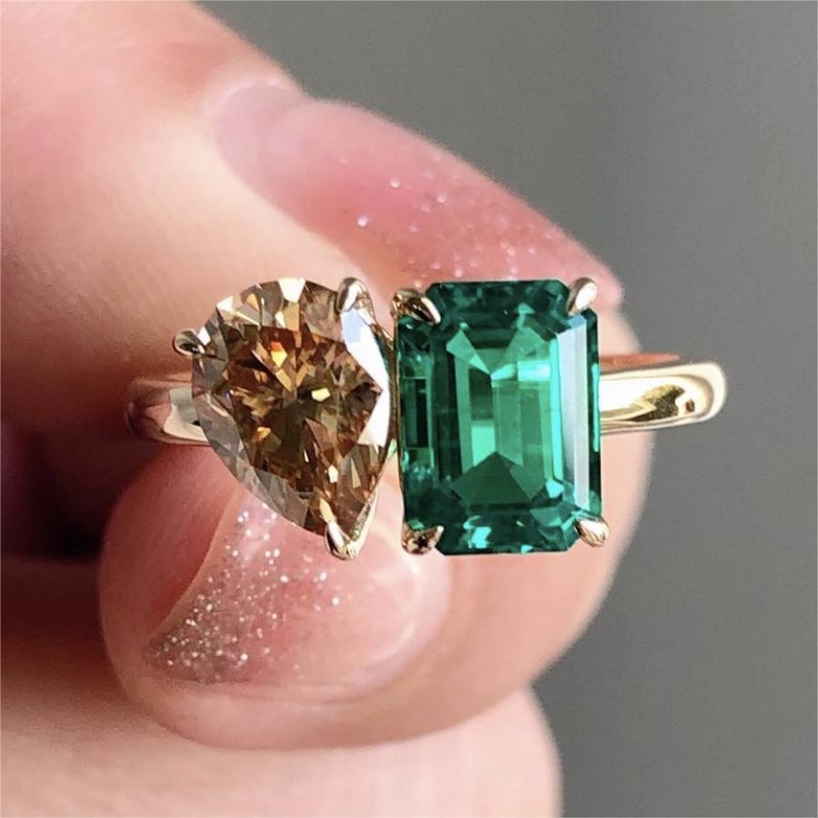 Double Main Stone Zircon Ring