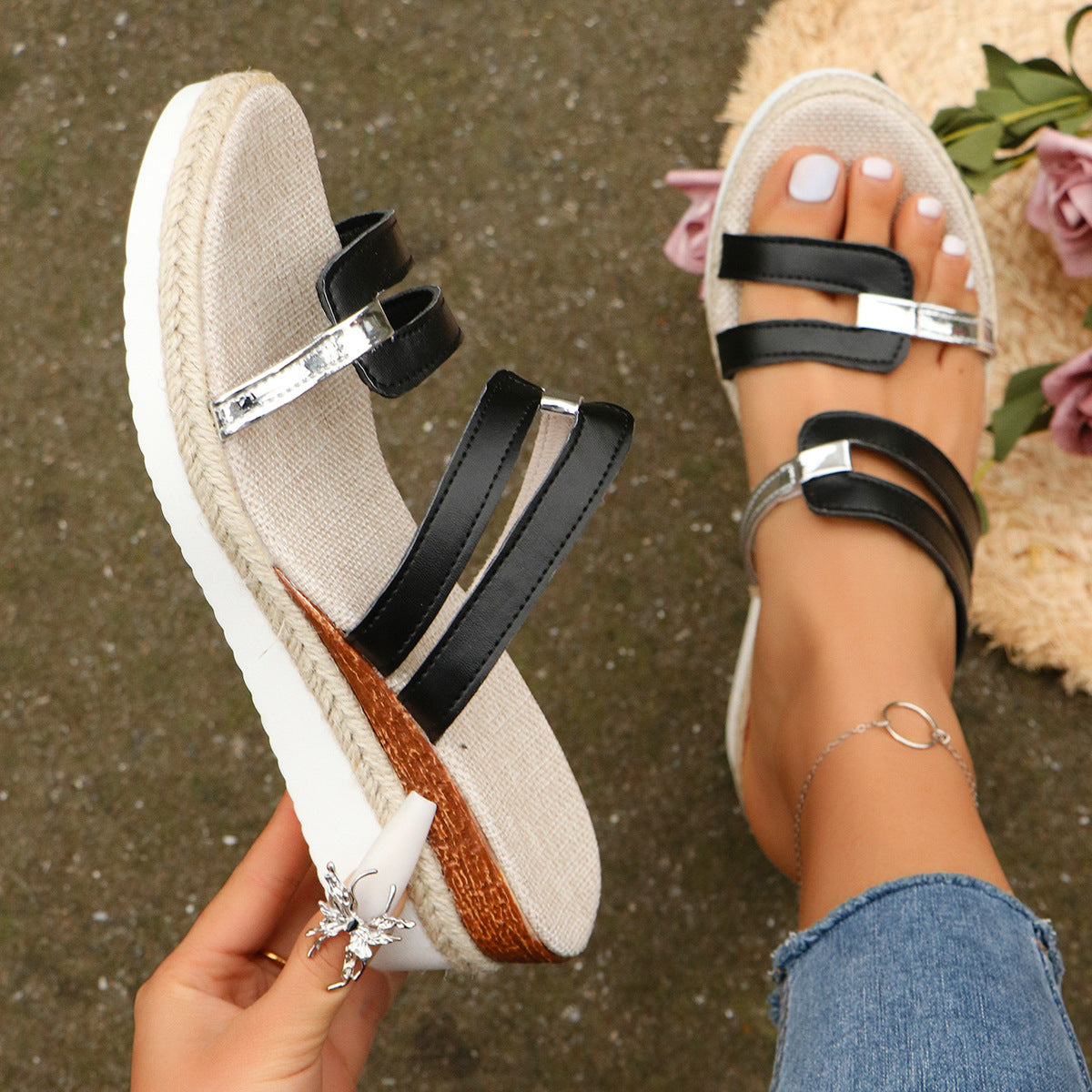 Strap Wedges Sandals