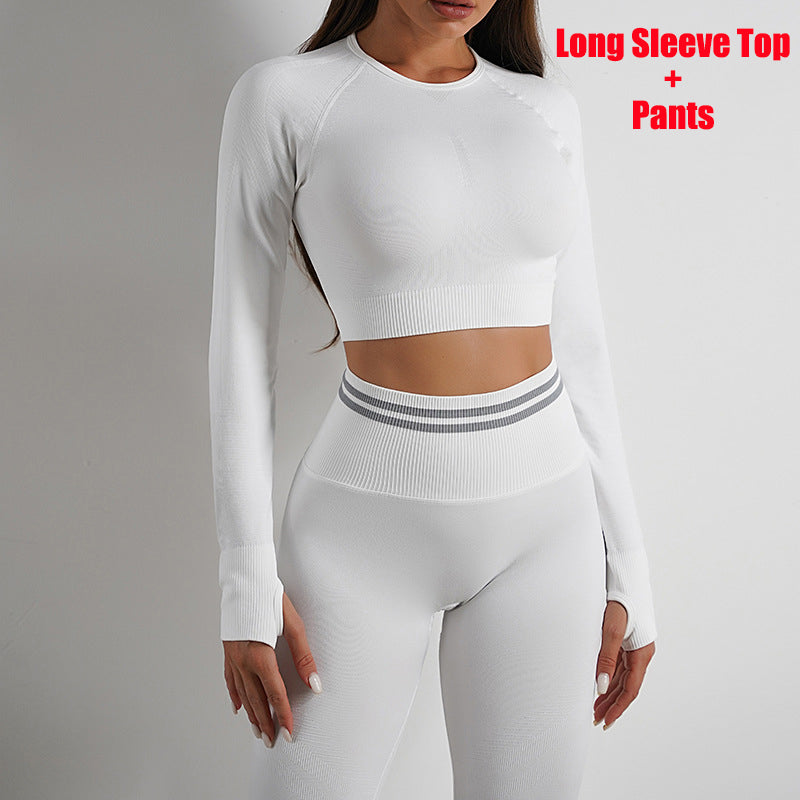 Seamless Yoga Pants Long Sleeve Set