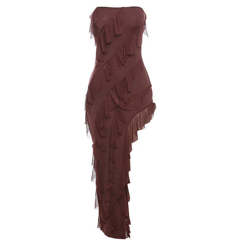 Backless Slit Tassel Dress