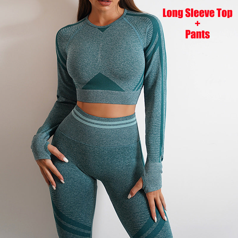 Seamless Yoga Pants Long Sleeve Set