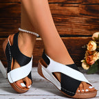 Cross-Strap Wedges Sandals